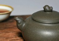 《鳥語花香》宜興紫砂壺高級工藝美術師手工蟹殼青段泥泡茶壺茶具