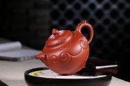 《如意祥龍》宜興純高級工藝美術師全手工紅皮龍紫砂壺宮燈茶具