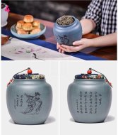 《四大美女茶葉罐》宜興紫砂壺手工紫泥，段泥，紅清水泥，天青泥茶壺具
