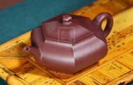 《六方》宜興紫砂壺工藝美術(shù)師純手工紫泥泡茶壺六方茶具