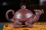 《龜龍壺》宜興正宗紫砂壺名家張偉軍手工高級工藝美術師功夫泡茶壺茶具紫泥