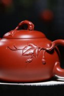 《道洪葫蘆》宜興紫砂壺工藝美術師手工刻繪大紅袍創新壺泡茶壺具