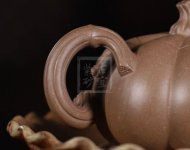 《南瓜壺》宜興高級工藝美術師工紫砂壺段泥南瓜茶壺茶具