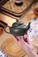 《心經(jīng)笑櫻》宜興紫砂壺工藝美術(shù)師手工頂級(jí)民國(guó)綠泡茶壺禮品笑櫻